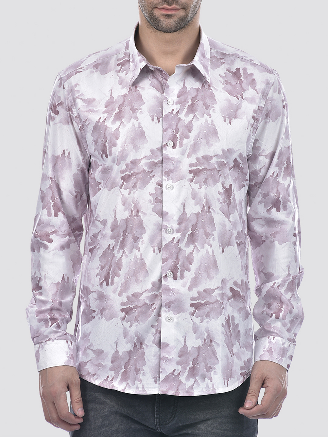 Numero Uno Men Abstract Purple Shirt
